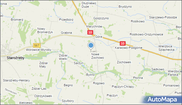 mapa Nowe Żochowo, Nowe Żochowo na mapie Targeo